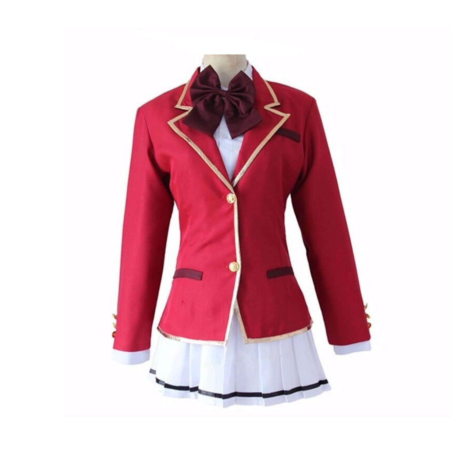 LTAKK Horikita Suzune Costume Japanese School Uniform Set for Women JK School Skirt Set for Halloween Carnival Redwhite M