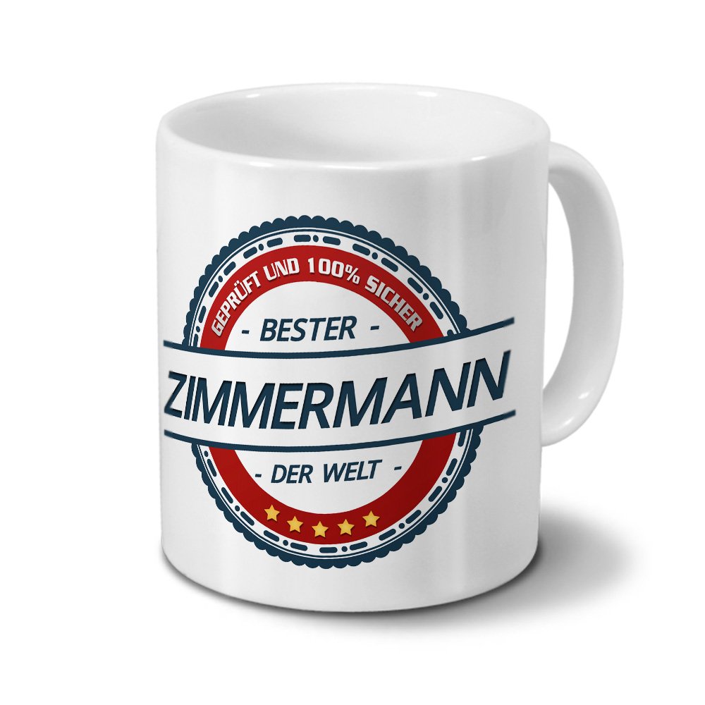 Printplanet Tasse „Beruf Hausmann“ – 325ml, Weiß, Spülmaschinenfest, Personalisiert