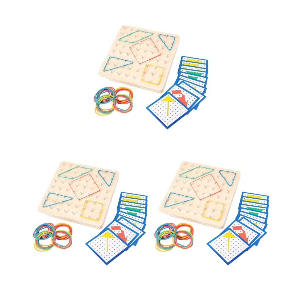 3 zestaw drewniany geoboard matematyczna manipulacyjna tablica graficzna edukacja