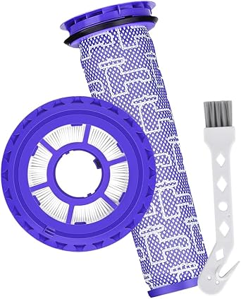 2-Pack Vacuum Filter Replacement Parts for Dyson DC41, DC65, DC66, UP13, UP20, UP30 Animal, Multi Floor & Ball Vacuum - 1 Post Filter & 1 Pre Filter With 1 Brush, Replaces Part # 920769-01 & 920640-01