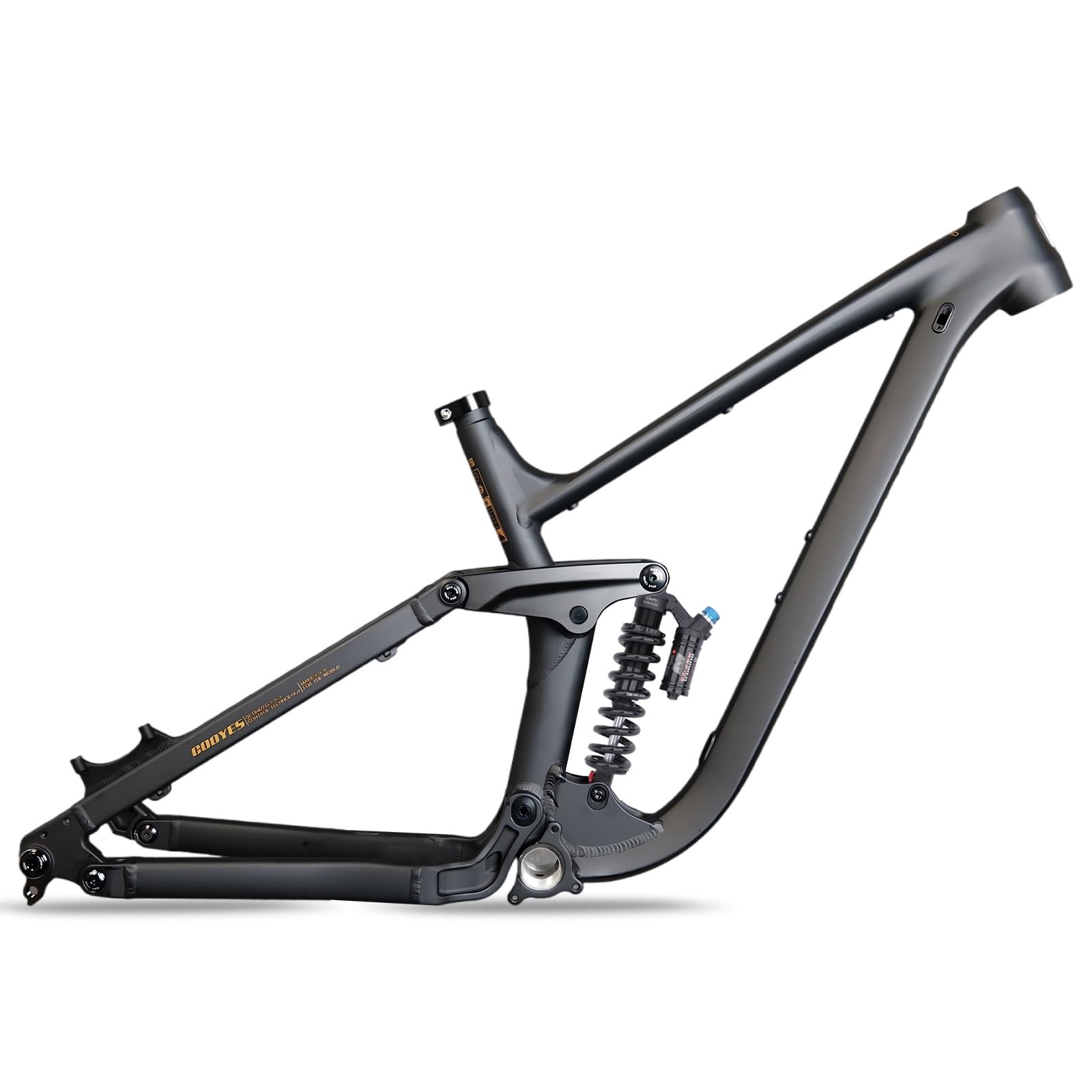 Full Suspension Mountain Bike Frame with Shock Absorber 27.5er 29er Aluminium Alloy Disc Brake Bike Frame 15.5"/17"/18" DH/AM Softtail Frame 12x148mm Thru Axle Boost Frame(Black,27.5x18'')