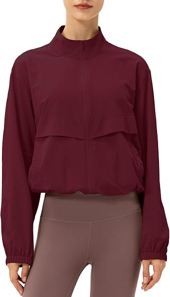 Gacaky Womens Lightweight Athletic Jacket Sun Protection Full Zip Long Sleeve Shirts Workout Track Jackets with Pocket
