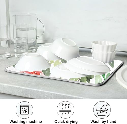 Miniatura 7 de Tapete de secado mate para encimera de cocina con bayas de Navidad, 16 x 18 pulgadas