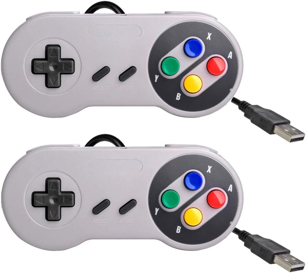 Amazon.com: 2 Pack USB Controller for SNES Retro Gaming, USB Classic ...