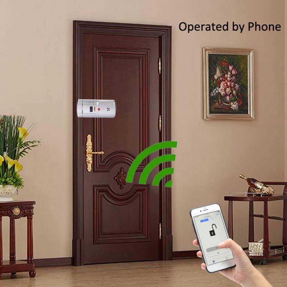 HF-01 Controlador electrónico de bloqueo inteligente Bluetooth Habilitado para huellas dactilares y pantalla táctil Cerrojo sin llave con alarma incorporada