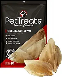 Petisco Orelha Supremo Bovina 10 Unidades para Cães