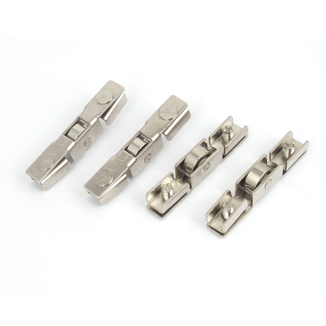 Sourcingmap 43mm Metal Showcase Glass Sliding Door Single Roller Wheel Pulley 4pcs
