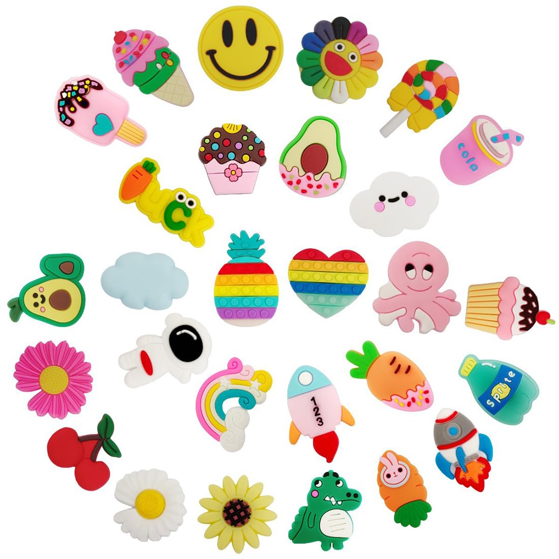 JEYORZY 30 Piezas Shoe Charms, Accesorios Decorativos para Zapatos, Pins para Regalos de Niños Fiesta Cumpleaños