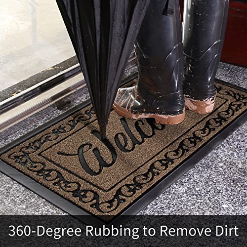 Yimobra welcome door mat, Heavy Duty Sturdy Front Mats for Home Entrance Outdoor Indoor,Non Slip Backing - Image 4