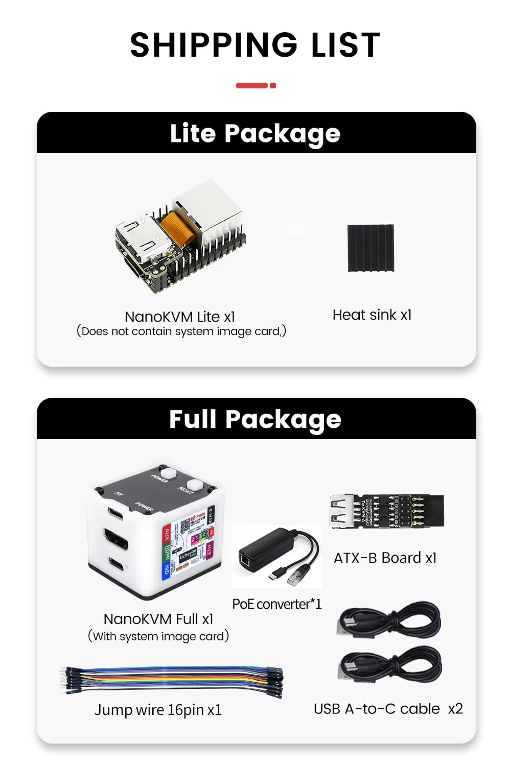 NanoKVM Full IP-KVM | 1080P @60fps | RISC-V 256MB DDR3 | HDMI USB-C ATX | wyświetlacz OLED | gniazdo microSD | Ethernet 100 m | zdalna konserwacja BIOS/UEFI (Lite-Kit)