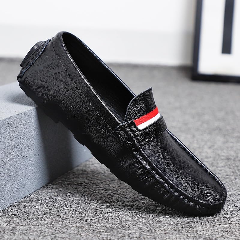 HBJWOV Shoes Men's Flat Heel Casual Slip-on Loafers Comfortable Round Toe Oxford Men Low Top Breathable for Travel Shopping Driving2