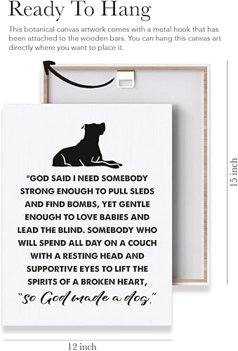 Miniatura 2 de Póster de lienzo religioso con diseño de perro religioso, arte de pared para cachorros, diseño de perro con texto en inglés So God Made Aper (So God