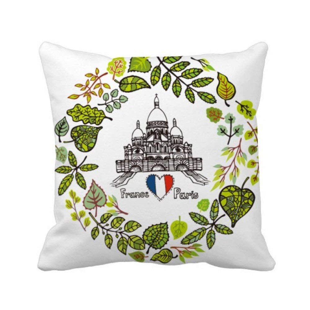Housse de coussin carrée Motif Paris France en toile imprimée rétro avec zip invisible