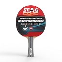 STAG ICONIC International Table Tennis Racquet | 6 Ply Blade | 3 mm Sponge | High Control & Power | Red/Black gallery image