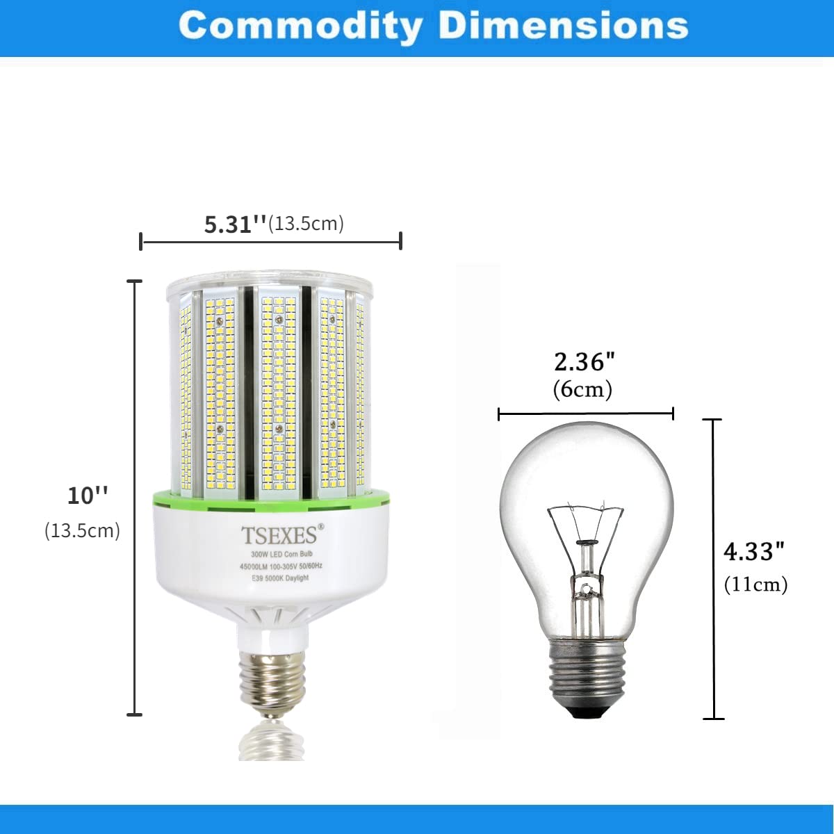 KUKUPPO 100W LED Corn Bulb – 15000 Lumens, 5000K, E39 Mogul Base, Replaces 450W HID
