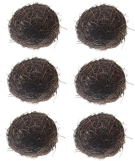 IWOWHERO 6pcs Simulation Rattan Bird's Nest Home Goods Mini Christmas Tree Artificial Grapes Hummingbird Decorative Bird Nest Fake Decorative Bird's Nest Simulation Nest Ornament Pigeonhole