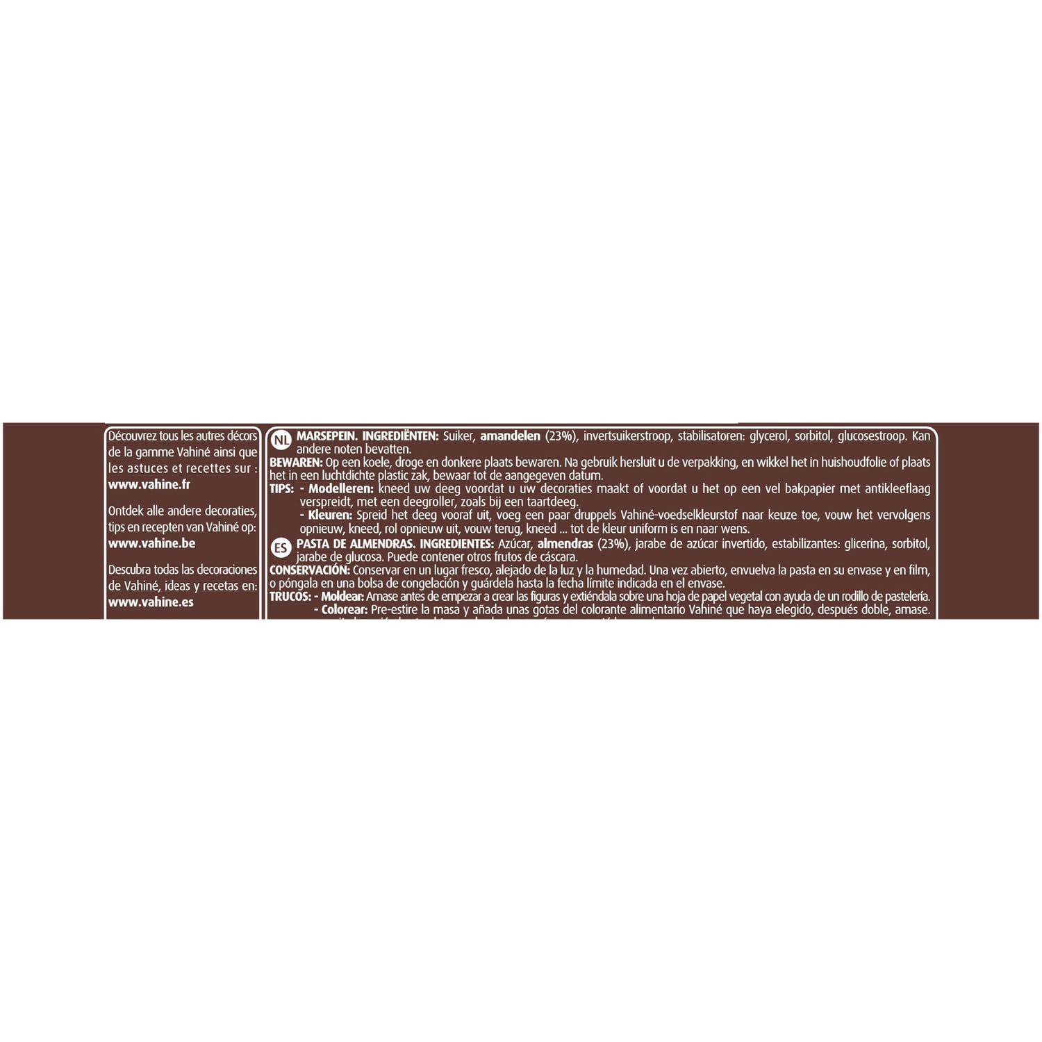 Gagnez du temps en pâtisserie avec la Pâte d'Amandes VAHINE, format familial de 250g pour décorer et garnir vos gâteaux - Lot de 3