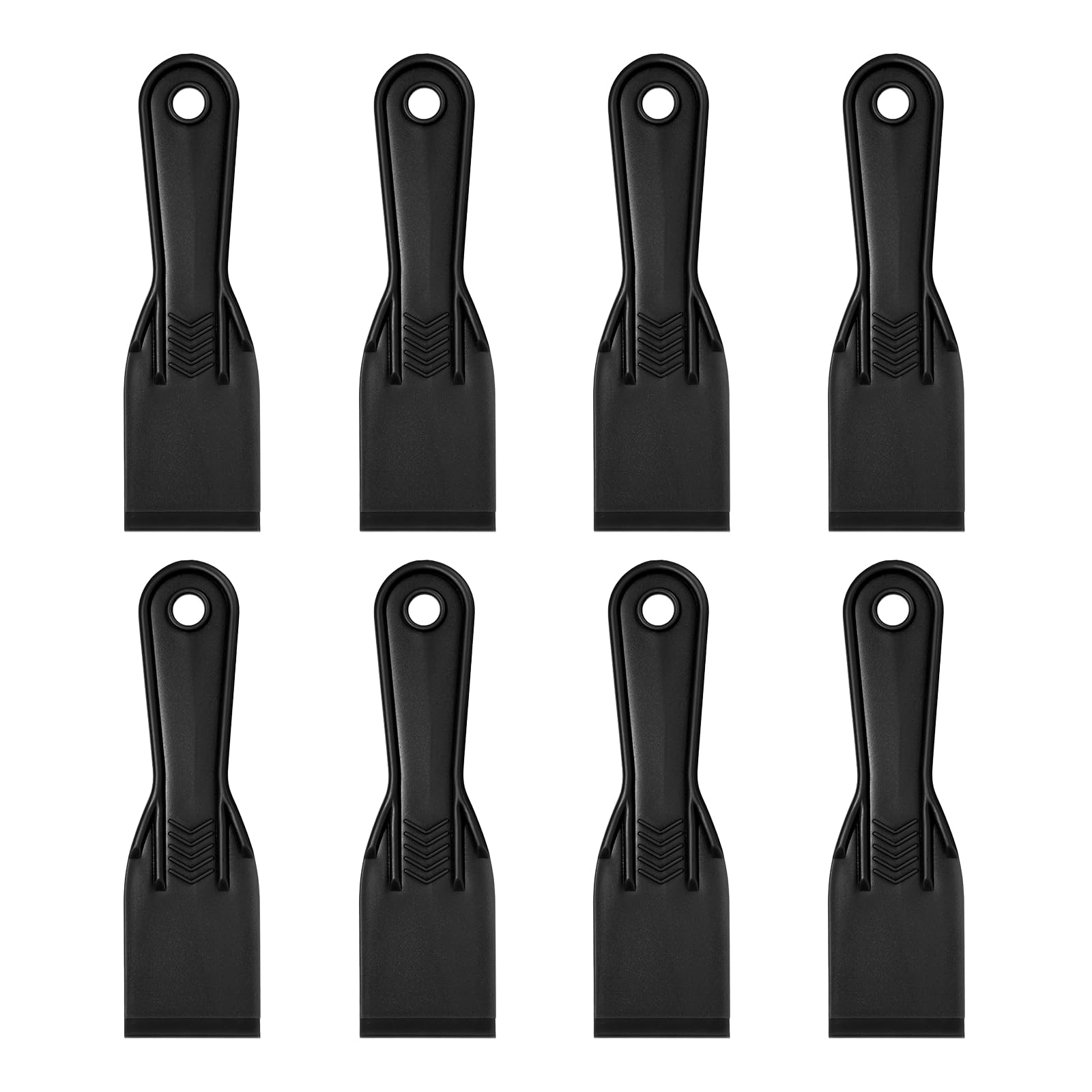 sourcing map 8pcs Putty Scraper 1.97" Plastic Flexible Putty Knives Disposable Paint Spreader Cleaner Tool for Spackling, Patching Painting Repairing, Black