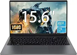 Laptop para jogos de 15,6 polegadas – Processador AMD Ryzen 7 5825U (8C/16T, 2,0-4,5GHz), placa de vídeo AMD Radeon, 16GB DDR4 RAM 1TB NVMe SSD com KB retroiluminado, leitor de impressão digital