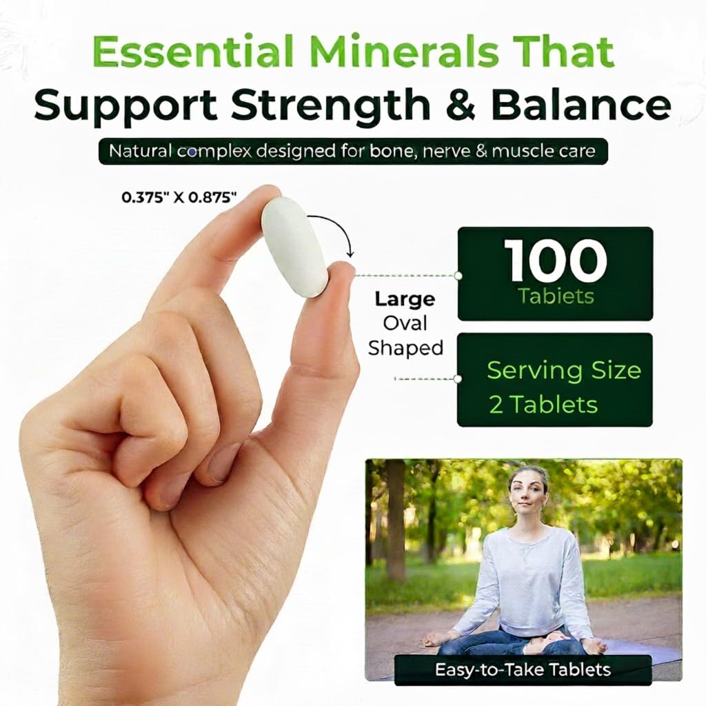 Natural Nutra Calcium Magnesium Zinc (Cal-Mag Zinc) Supplement with Vitamin D3 for Bone Strength, Helps Improve Digestion, Health Gluten Free and Sugar Free, Essential Mineral Complex (100 Count)