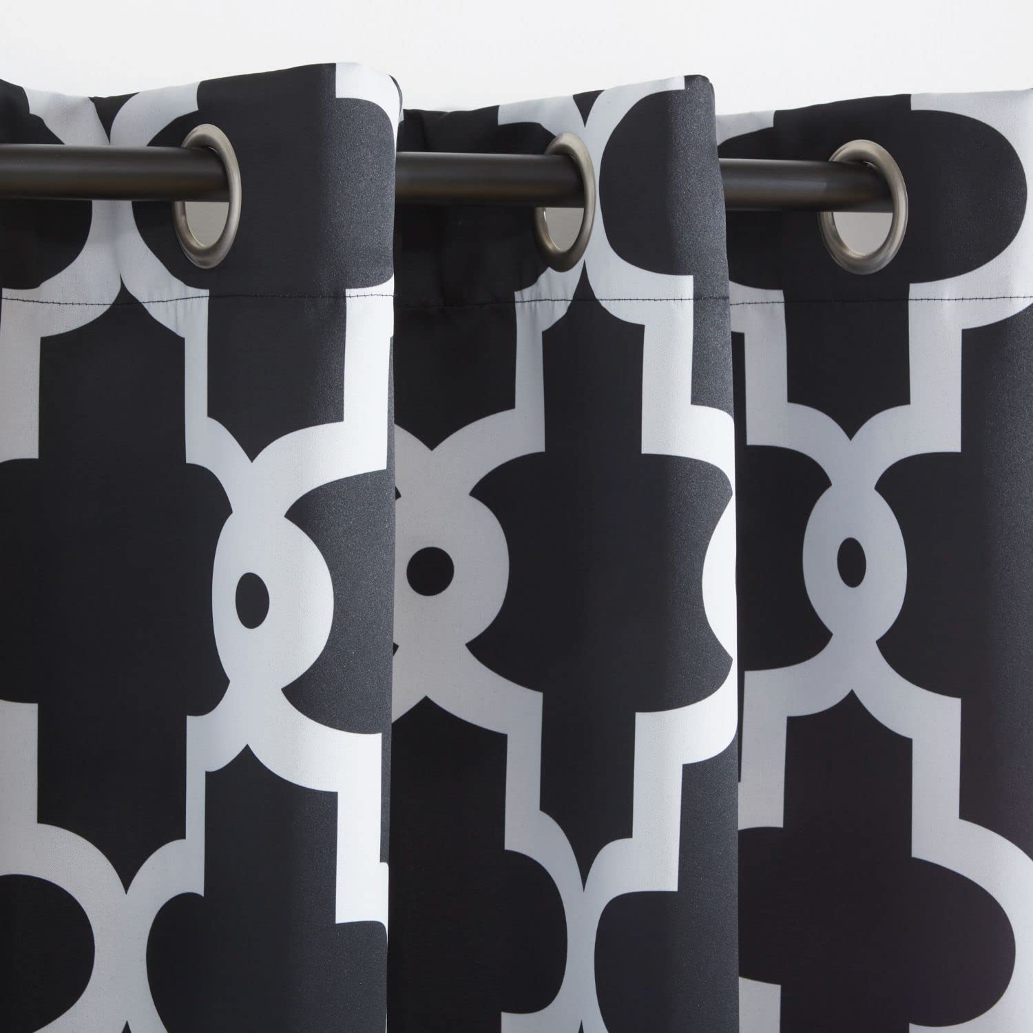 Exclusive Home Ironwork Sateen Woven Room Darkening Blackout Grommet Top Curtain Panel Pair, 52X84, Black - Image 3