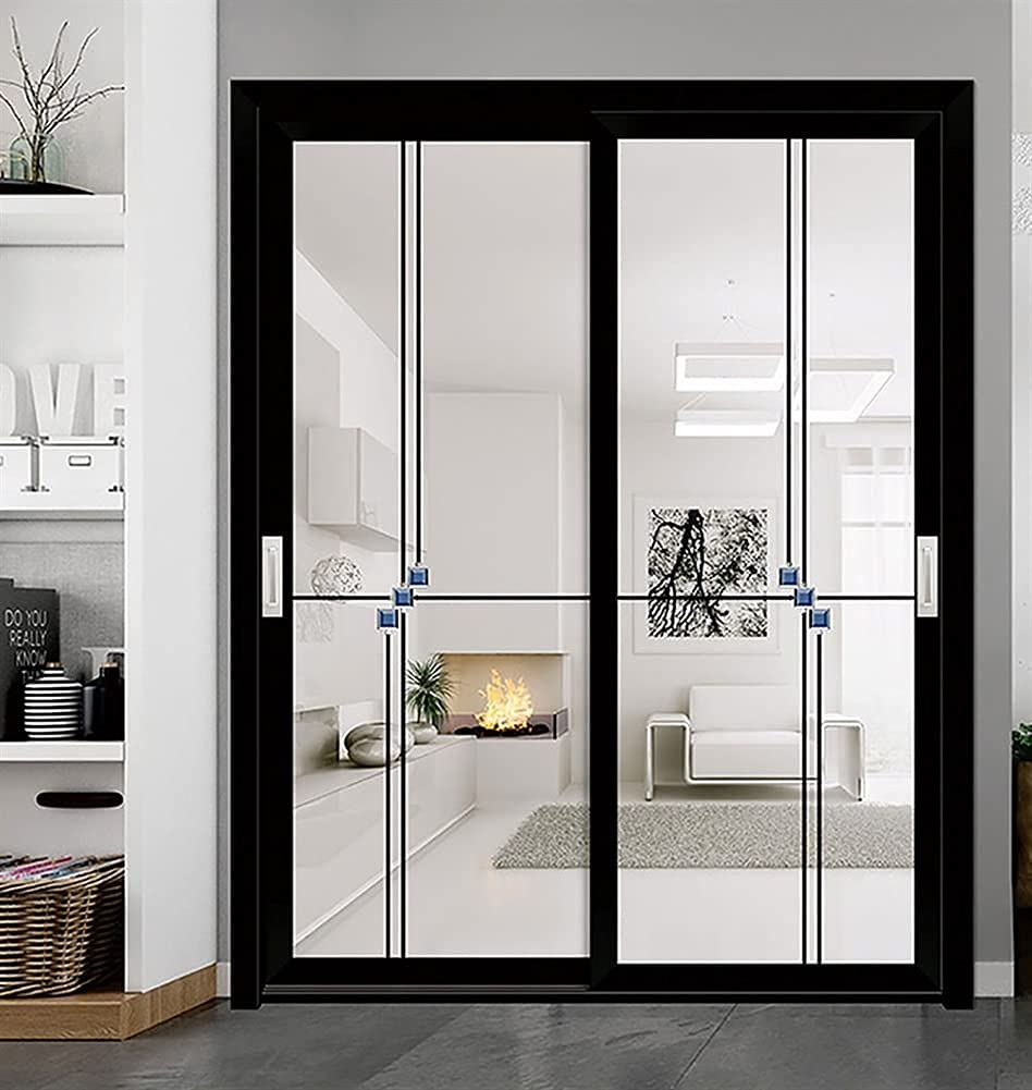 Klamki do drzwi przesuwnych typu barn door, Aluminiowe klamki do drzwi przesuwnych montowane bocznie szopy i szafki w wielokolorowym opakowaniu(Bright Silver,1 Piece)