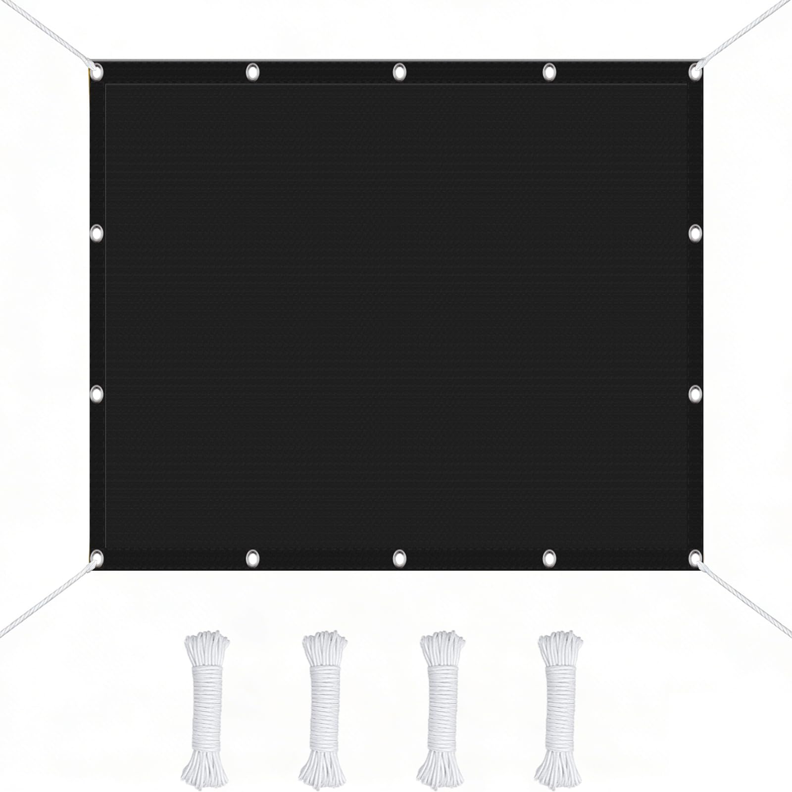 Voile d'ombrage pour jardin et balcon bâche noire 160x190