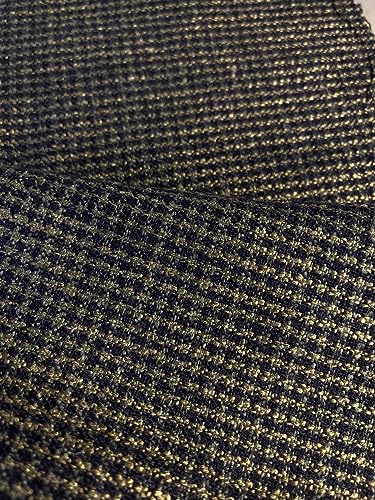 Tuva Textile Real 50% Wool Flannel-Hounds Tooth Style-3 YDS Combo Color, Two Tone Navy & Light Green, 3 Yard pre Cut3