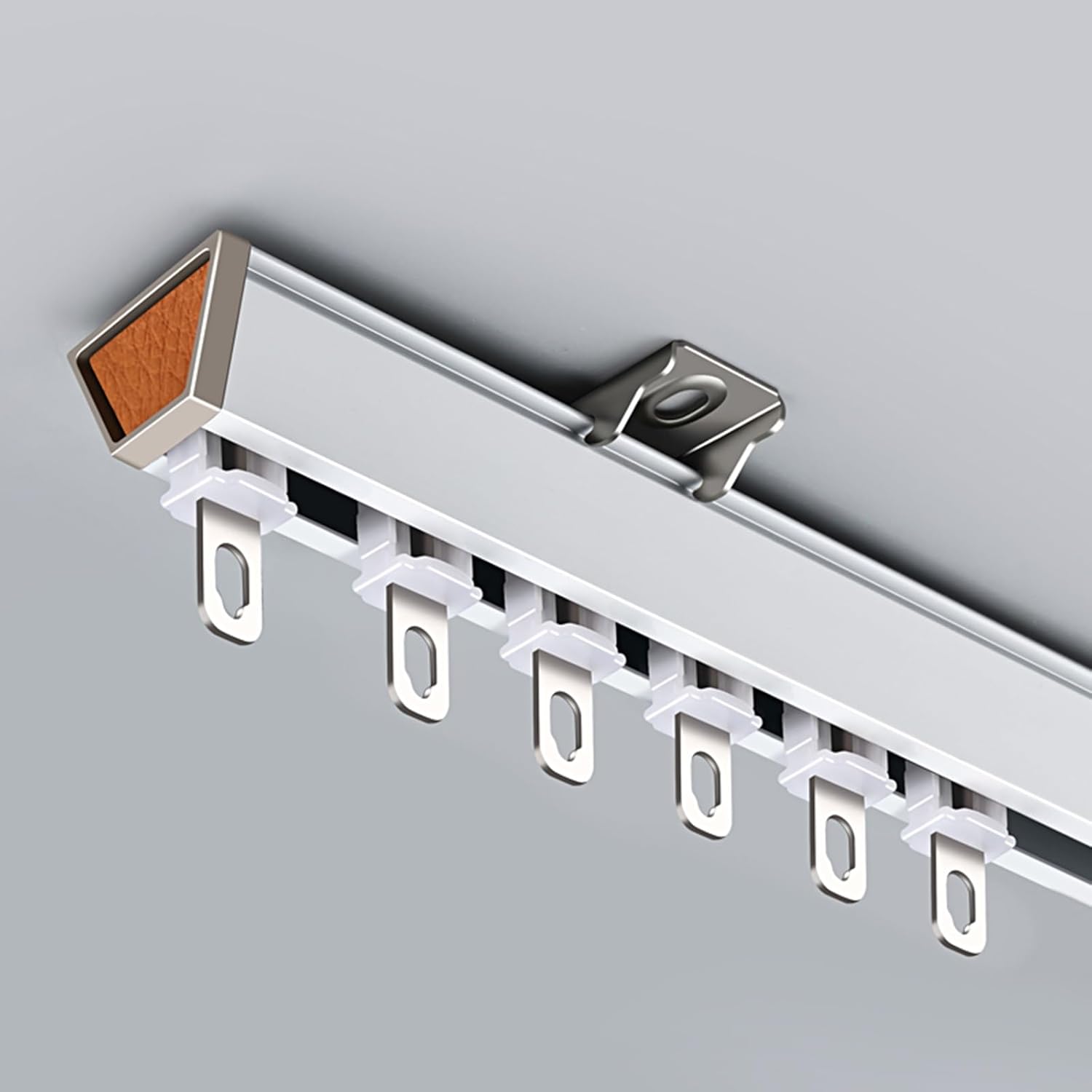 Heavy-Duty Aluminum Curtain Track Set, 3ft-20ft Adjustable for Curtains & Room Dividers, Ceiling/Wall Mount, Durable White Rail (120cm/3.9ft)