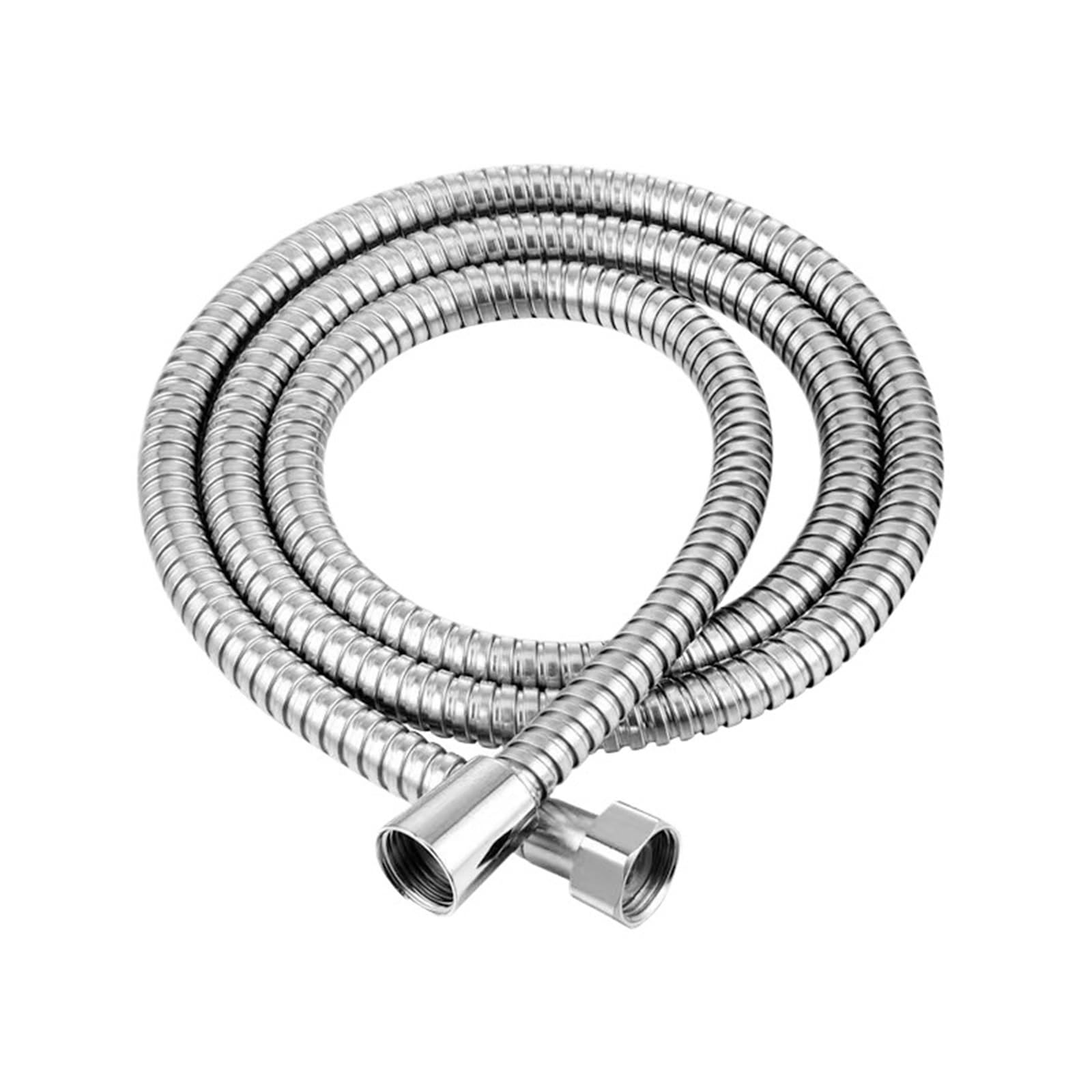 Lyxygmv 1.5M Silver Shower Pipe 1.5/2.0M Black/Silver Flexible Hose Long Bathroom Extension Water Pull Accessories For Bathroom Showers(1.5M Silver)