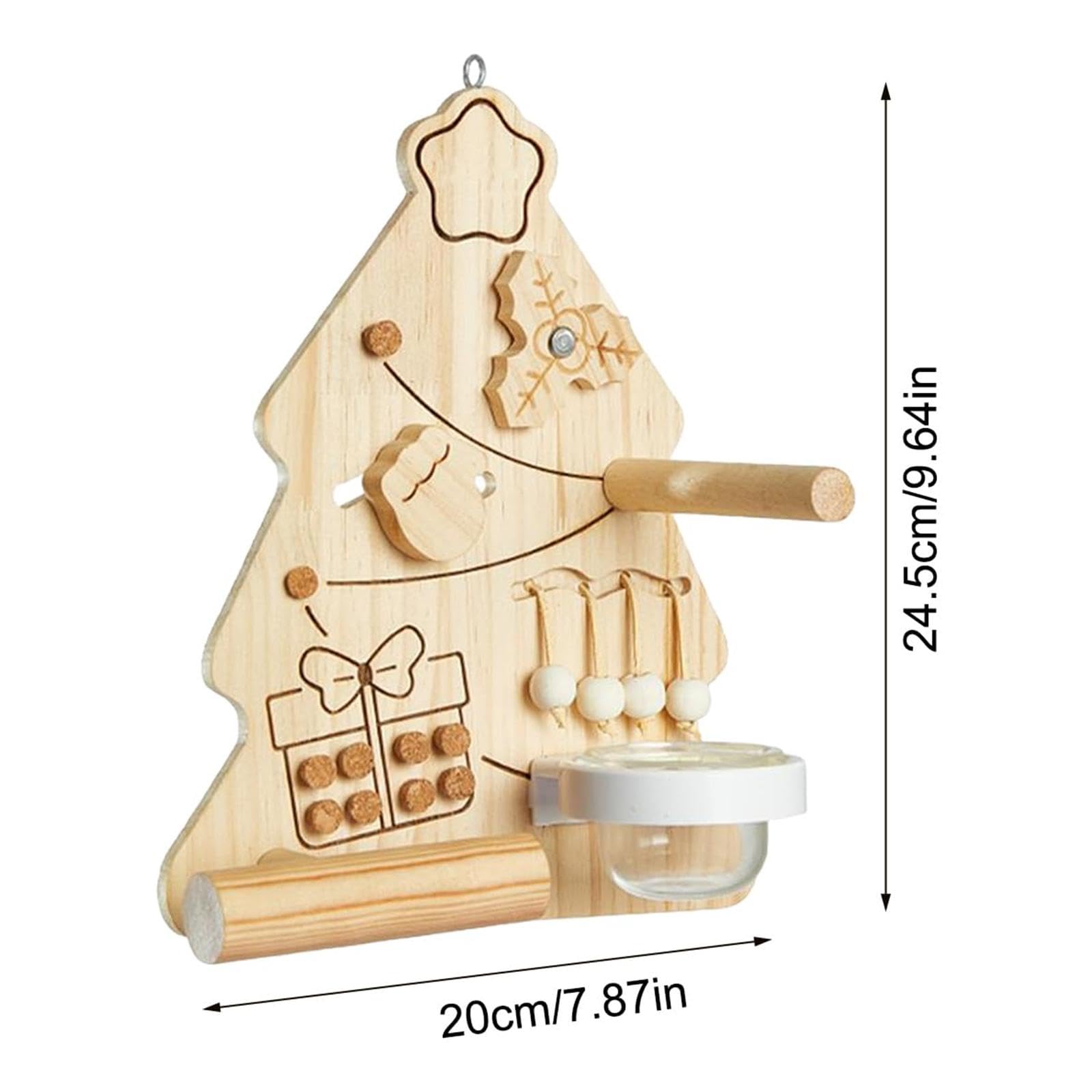 perfk Percha para Loros, Juguete para pájaros, comedero de Madera con tapón de Corcho, Juguete para Hacer Ejercicio, periquitos, guacamayos y
