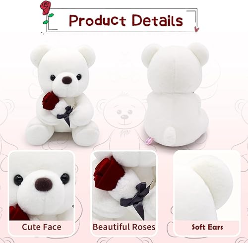 Miniatura 3 de LSYDCARM Regalos para el día de San Valentín, oso de peluche, osos de peluche con rosas, regalo para ella y niños, animales de peluche, regalo para