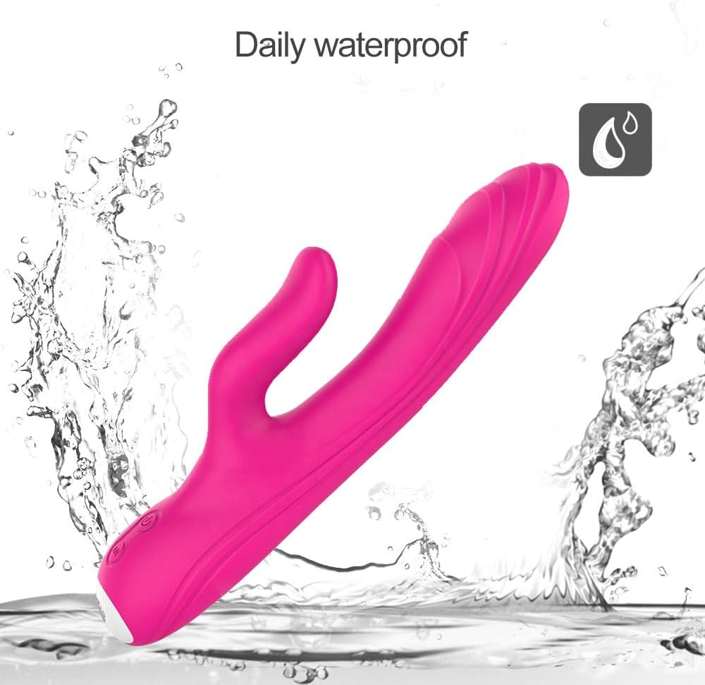 Female Dual Head masturbator, G-spot Stimulator with 9 Vibration Modes, Silicone Waterproof and Silent Full Body Massage Stick, Suitable for Adult Sexual Products for Couples (ROSEO)