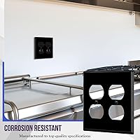 Vista 203 de ENERLITES Placa de pared de metal dúplex para receptáculos, cubierta de salida de acero inoxidable, resistente a la corrosión, tamaño de 1 banda