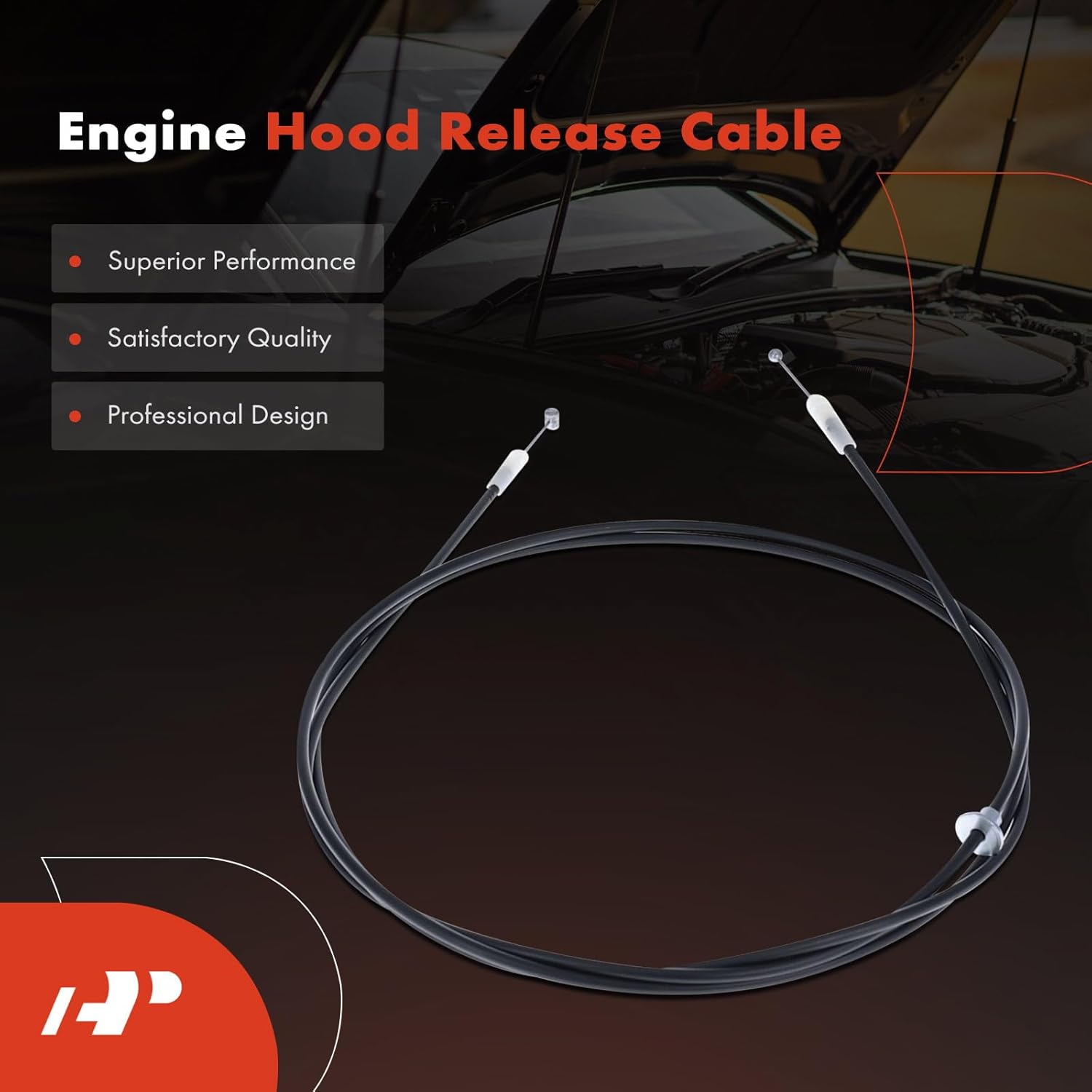 A-Premium Front Hood Latch Release Cable Without Handle Compatible with Toyota Sienna 2004-2010, 89.57 inch, Replace# 5363048050, 536300E040