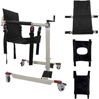 SYALEO Patient Lift Wheelchair for Home Transport Chair Portable Car Lifting Aid Transport Chair Bedside Bathroom Shower Chair Lifting Aid for Elderly