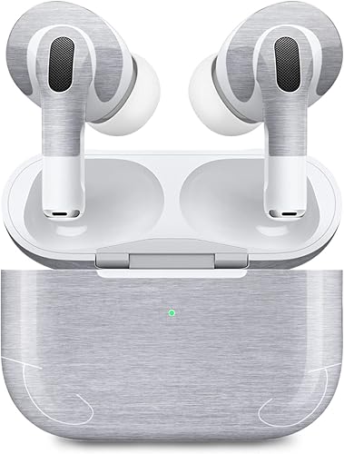 MightySkins - Fundas compatibles con Apple AirPods Pro 2, aluminio cepillado, protectora, duradera y única, fácil de aplicar, quitar y cambiar de