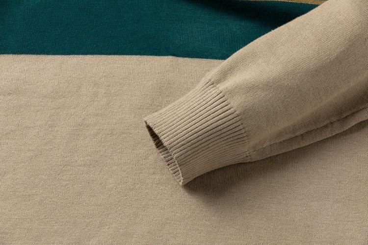 Winter Striped Sweaters Men's Half Zipper Stand Collar Pullover Knitted Sweater