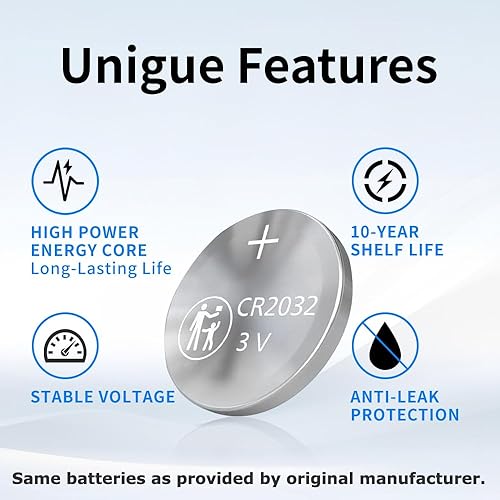 Miniatura 3 de uuam Paquete de 2 pilas CR2032 2032 para llavero remoto compatible con Jeep Dodge Chrysler Key FOB Prox se adapta a la carcasa 2008-2022 300