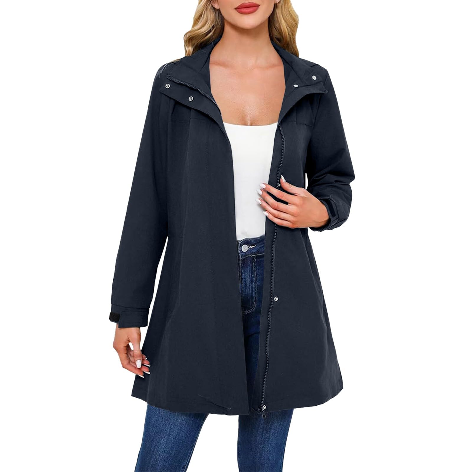 Giacca Da Donna Per La Transizione, Softshell, A, Esterno, Cappotto Primaverile E Autunnale Invernale Grigio Giubbotto Canadian Impermeabile Tascabile Giacche Antipioggia Trench Vento