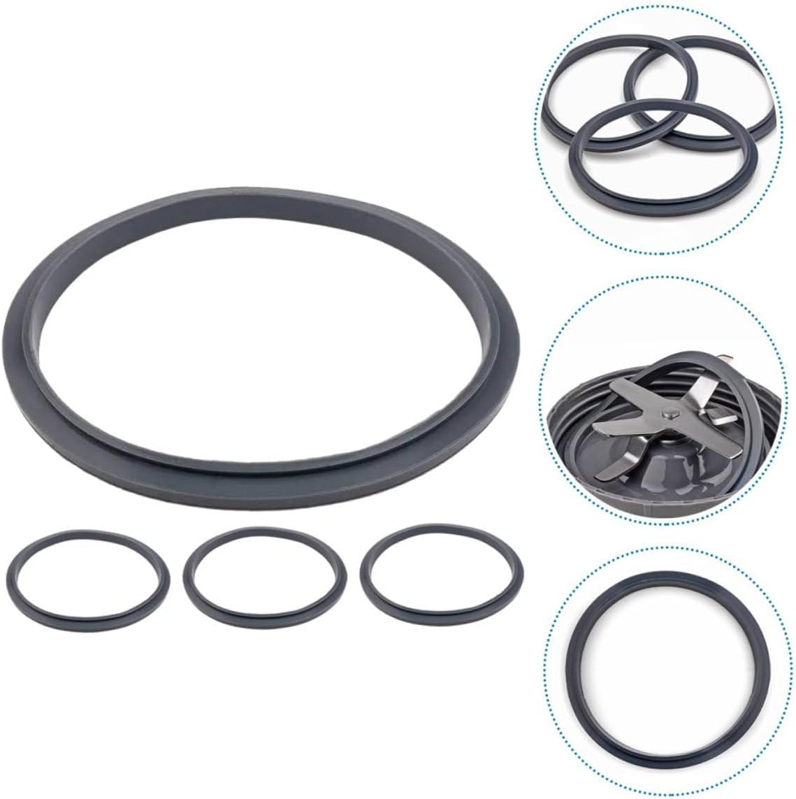 4pcs Juicer Parts Silicone Gaskets Seal Rings for Replacement Accessories