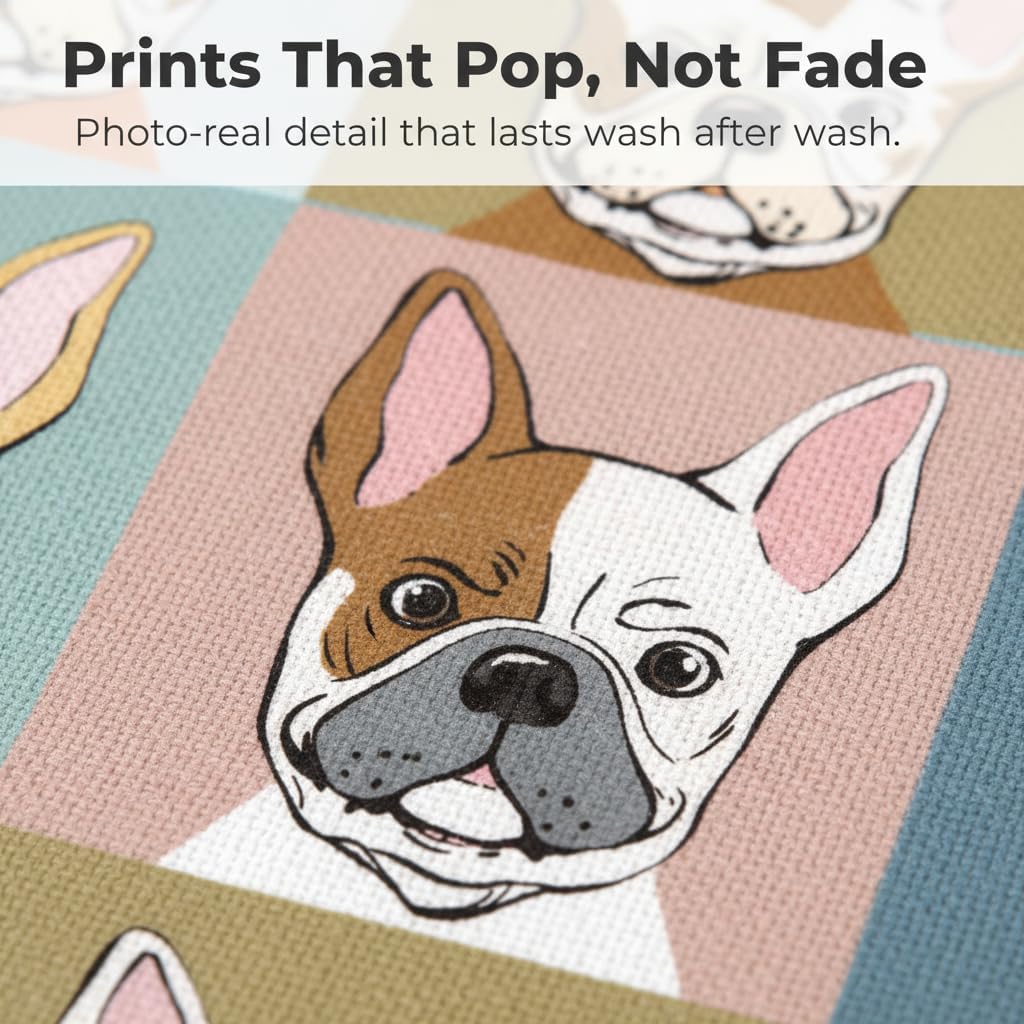 TheClover French Bulldog Makeup Bags 2pcs- French Bulldog Fifts Canvas Makeup Pouch & Travel Organizer for Travel & Daily Use, Gifts for Dog Lovers 10x7 Inches image 4