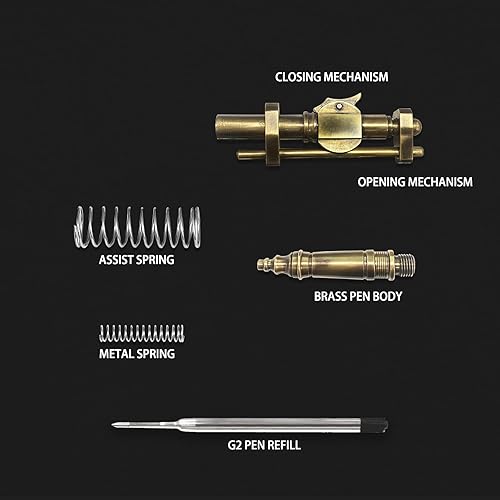 Miniatura 5 de Duffire EDC Bolt Action Pen - Bolígrafo de latón de cobre hecho a mano para hombres y mujeres, bolígrafo de metal resistente estilo punk,