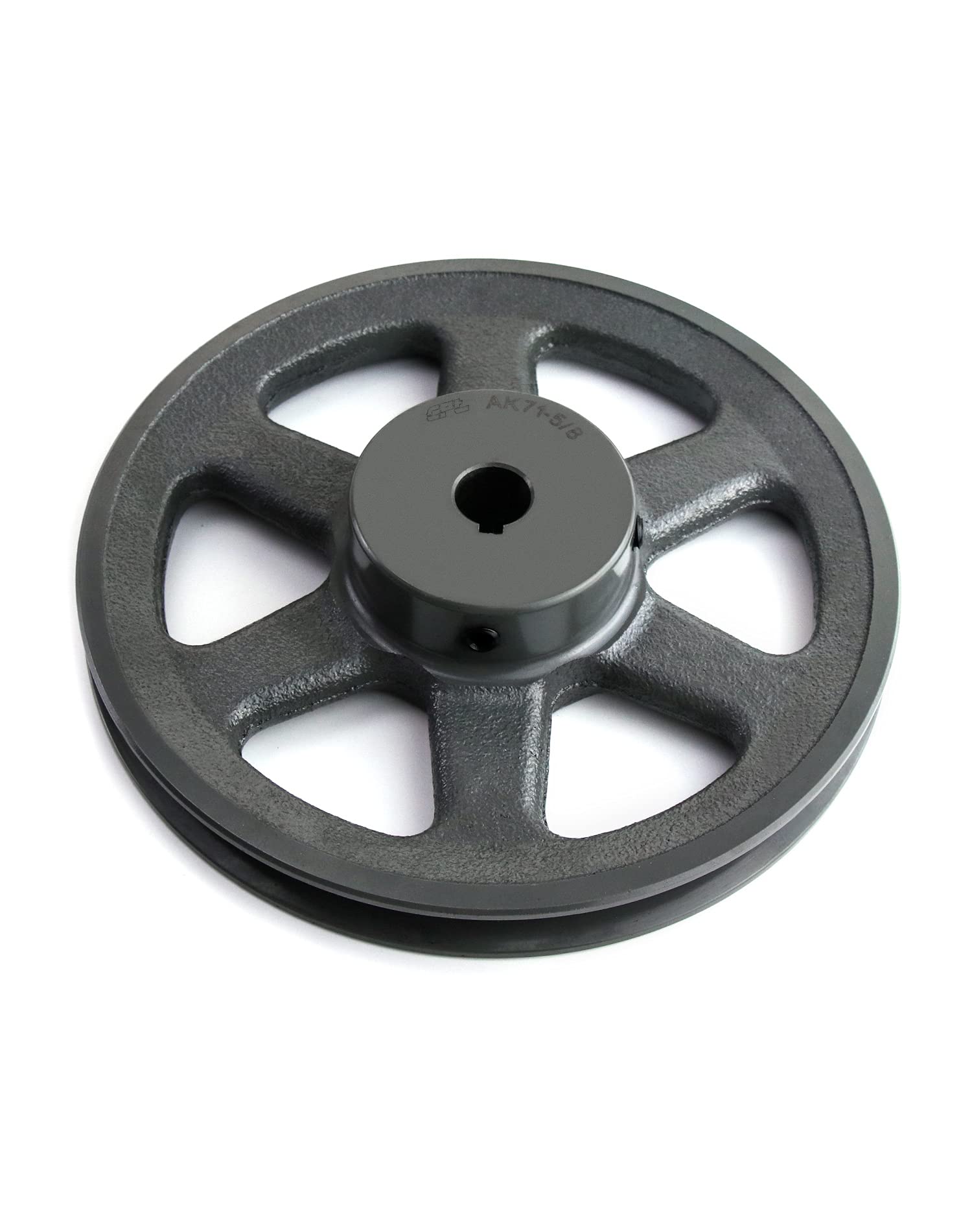 QWORK AK7158 Single Groove Web Sheaves, 6.95" OD 5/8" Bore V-Belt Sheave, A Belt Section, Cast Iron,for V-Belt