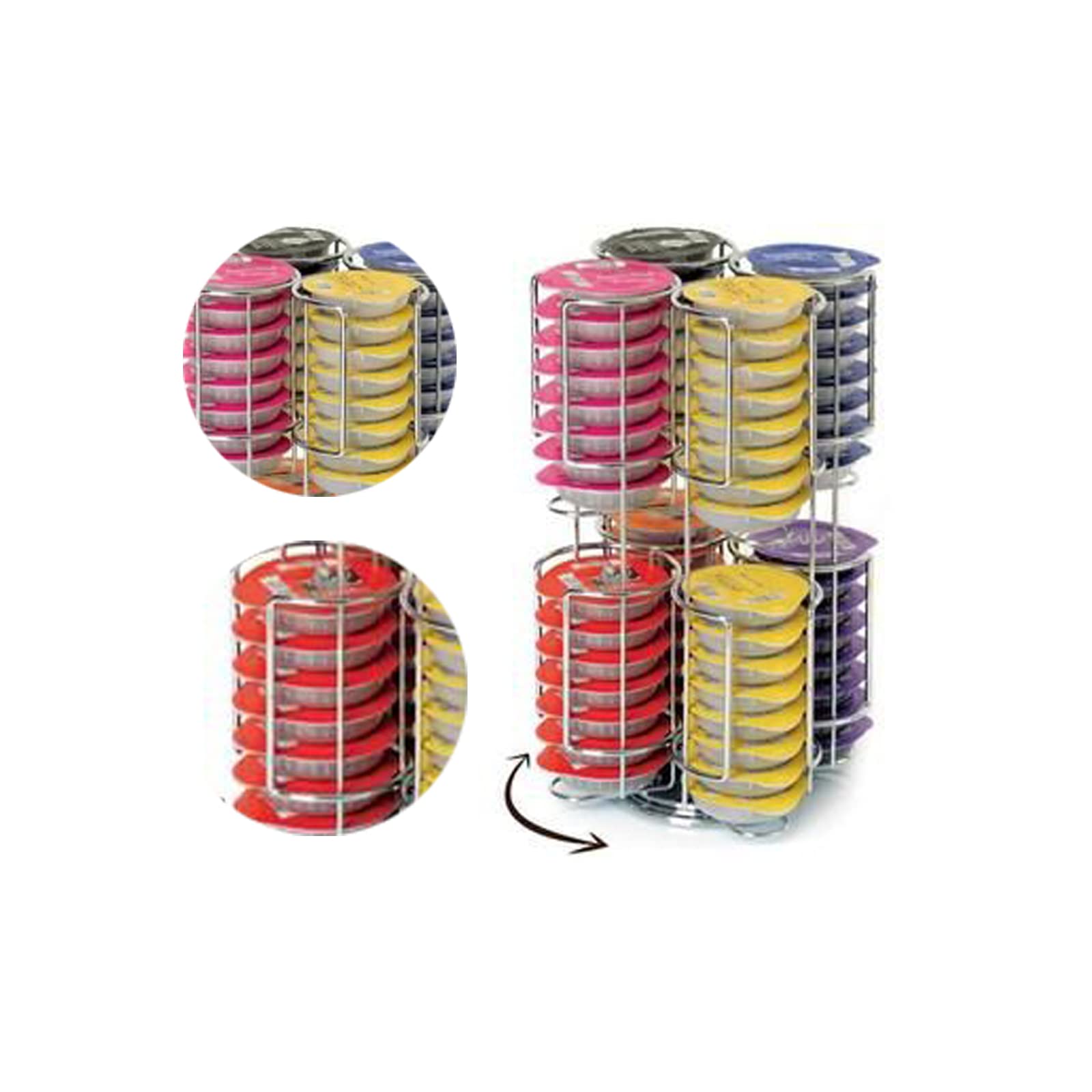 Porte Capsules Distributeur Café/Présentoir Rotatif 64 Pièces/Stockage de capsules