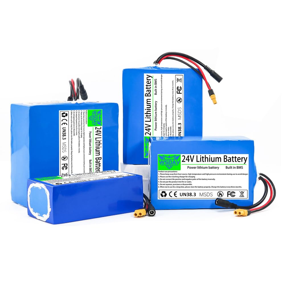 24-V-Lithium-Akku, wiederaufladbar, 10 Ah, 12 Ah, 15 Ah, 20 Ah, 25 Ah, 30 Ah, mit Ladegerät für 0–720-W-Motoren-Kit