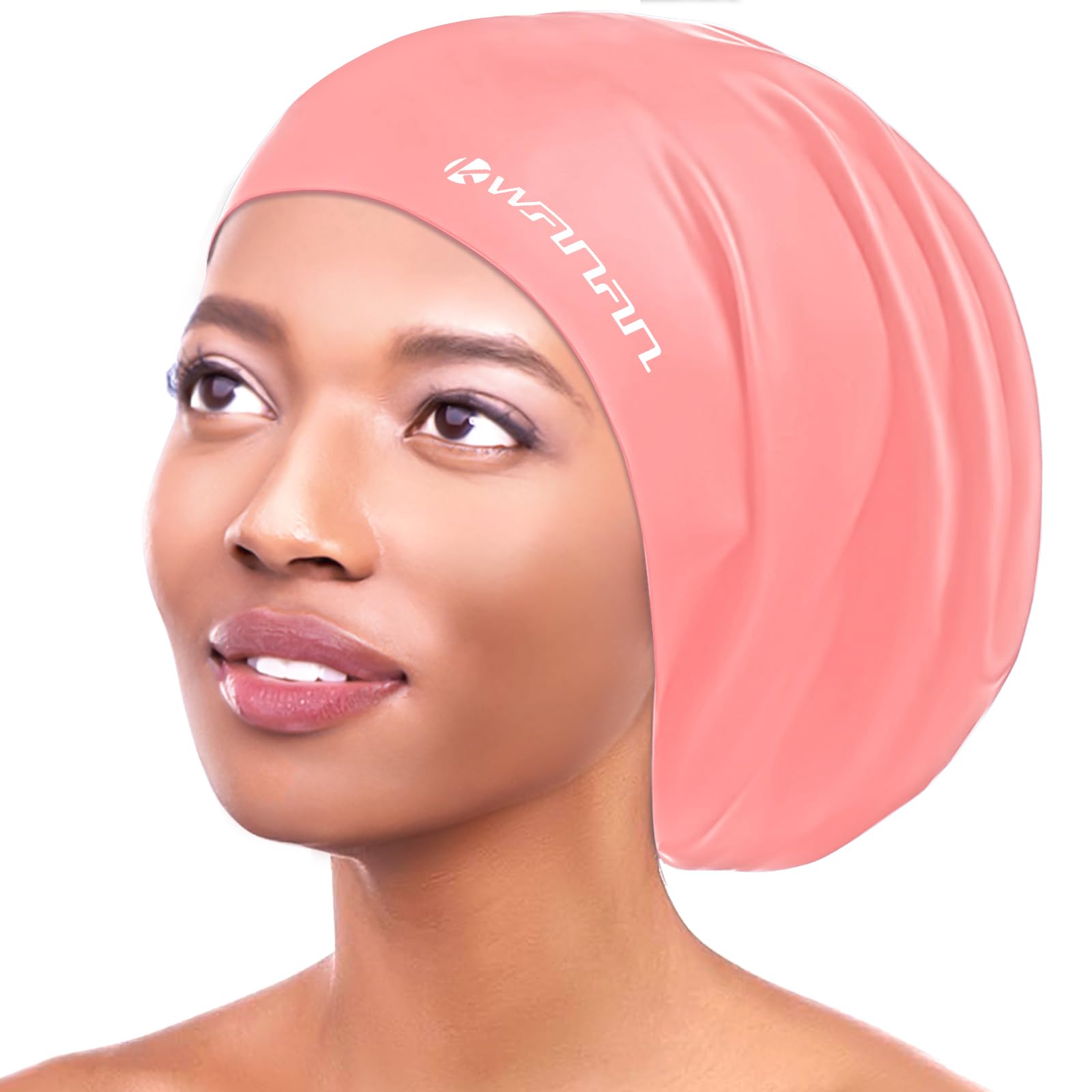 スイムキャップ 耳保護 大人用 ピンク S ロングヘアー 水泳 スイミング Amazon | 特大シリコン製スイムキャップ ロングヘアと保護スタイル用