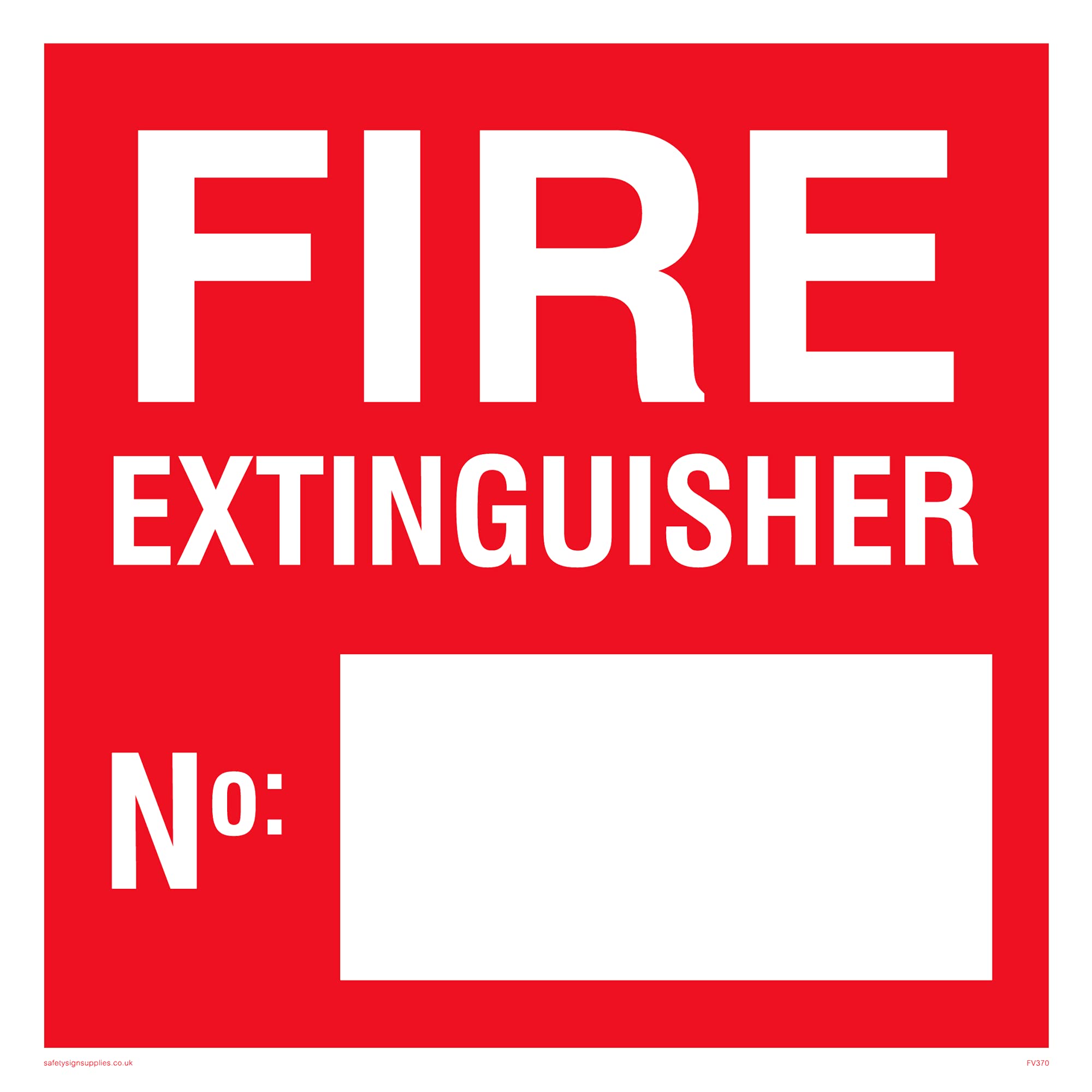 Pack of five - Fire Extinguisher Number Sign - 200x200mm - S20