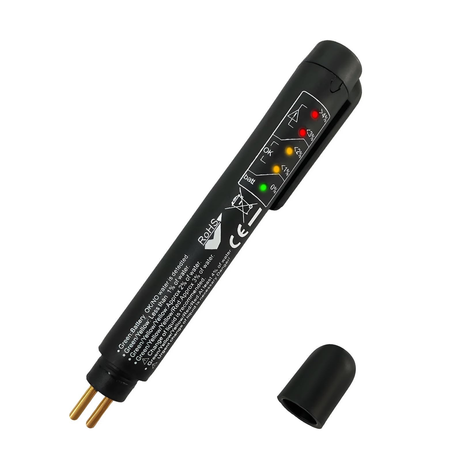 Brake Fluid Liquid Tester Pen, Car Brake Diagnostic Testing Tool Oil Analyzer with 5 LED Indicators, Auto Hydraulic Liquid Content Detector for DOT 3 DOT 4 DOT 5.1 Brake Fluid