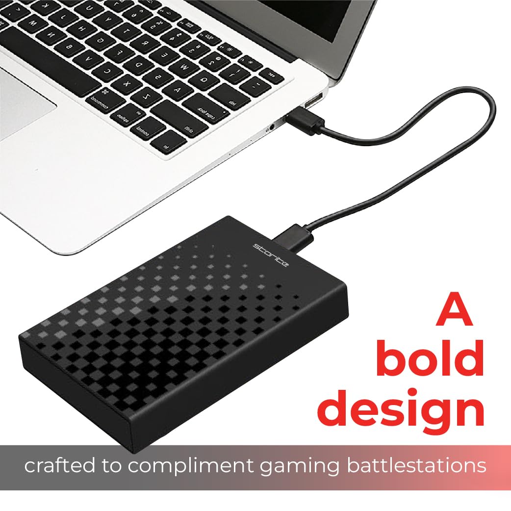 Storite Externe Festplatte, 500 GB, USB 3.0, tragbar, leicht, Plug & Play, Datensicherungsspeicher für Laptop, PC, Mac, Gaming und Desktop